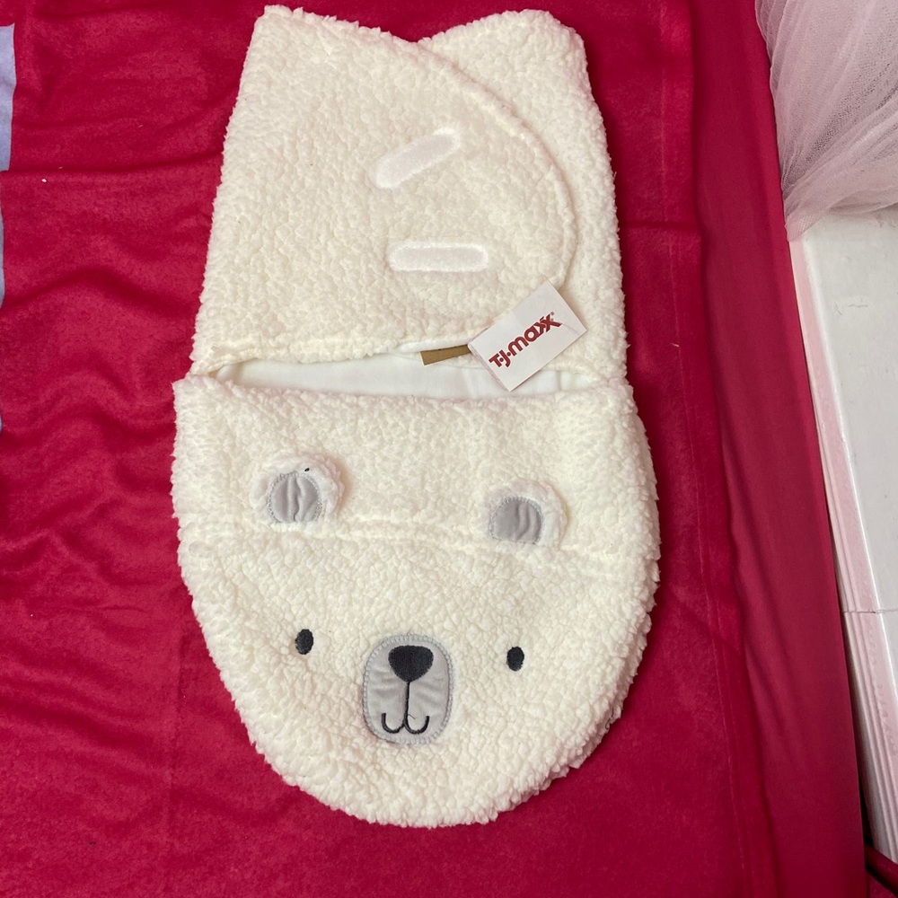 Chick pea baby fur bear Snuggie swaddle